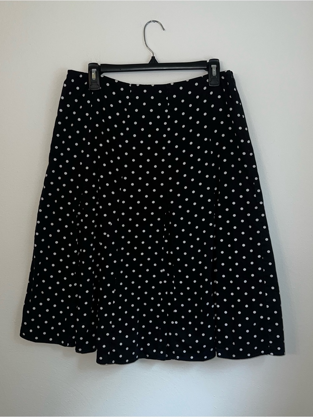 Charter Club Black and White Polka Dot A-Line Skirt